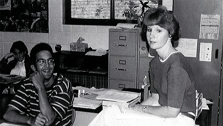 Butterworth teaches one of her students about the Salem Witch trials during her seventh year of teaching at Sequoyah. Butterworth taught at Cherokee for seven years before coming to Sequoyah in 1991 and becoming a Charter Chief.